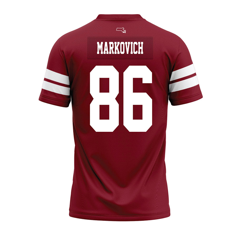 UMass - NCAA Football : Jax Markovich - 2026 Burgundy Premium Football Jersey-1
