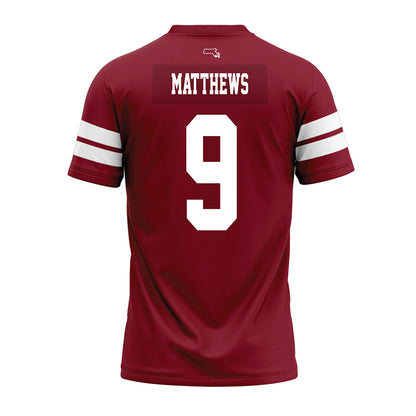 UMass - NCAA Football : Devin Matthews - 2026 Burgundy Premium Football Jersey-1