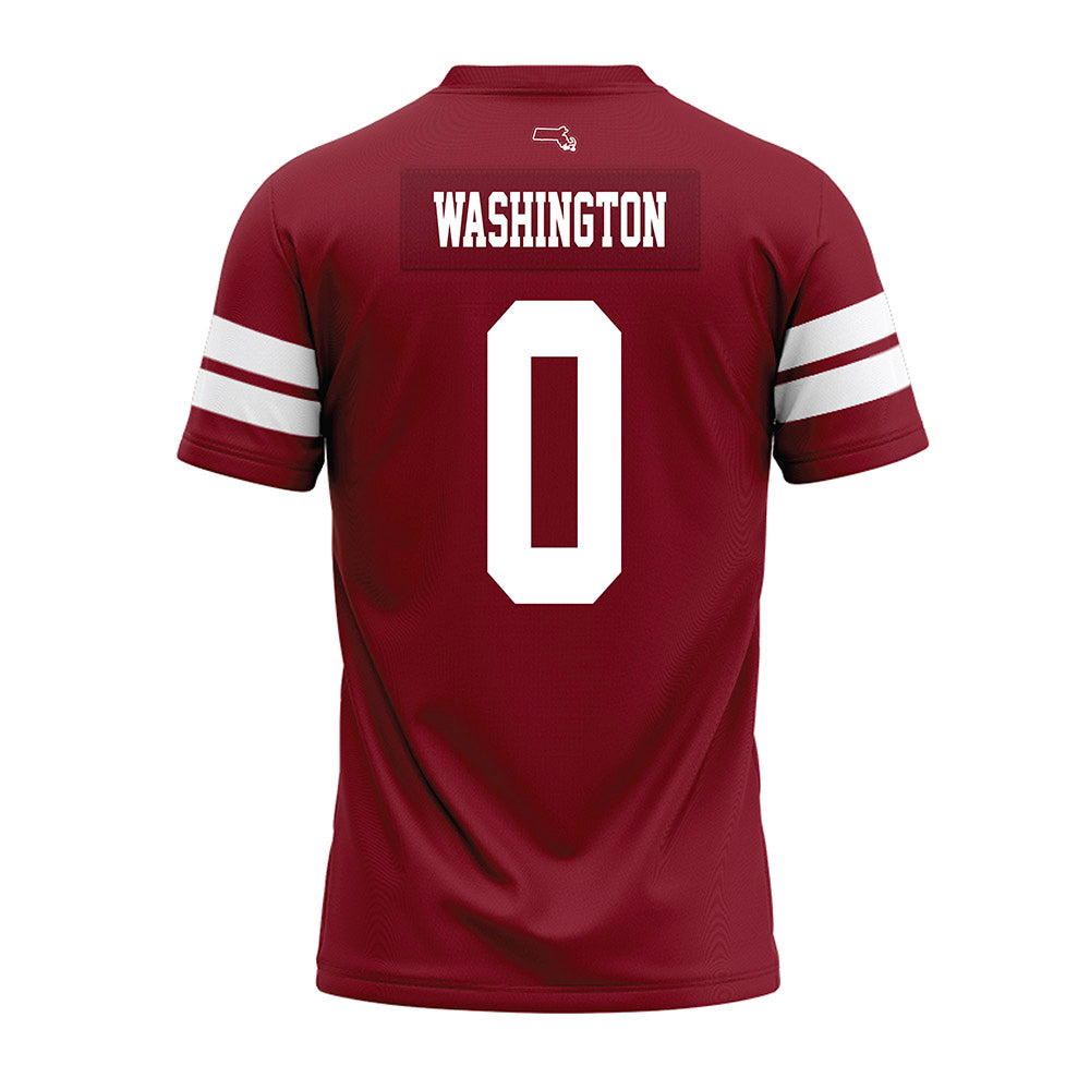 UMass - NCAA Football : Jordan Washington - 2026 Burgundy Premium Football Jersey-1