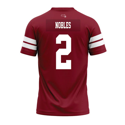 UMass - NCAA Football : Joshua Nobles - 2026 Burgundy Premium Football Jersey-1