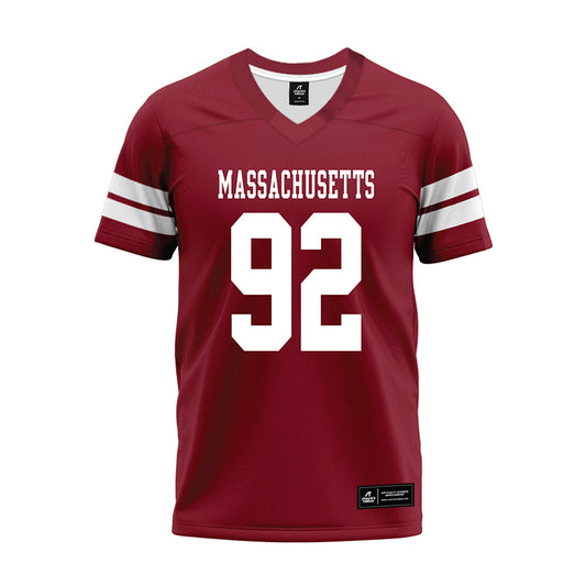 UMass - NCAA Football : Romando Johnson - 2026 Burgundy Premium Football Jersey-0