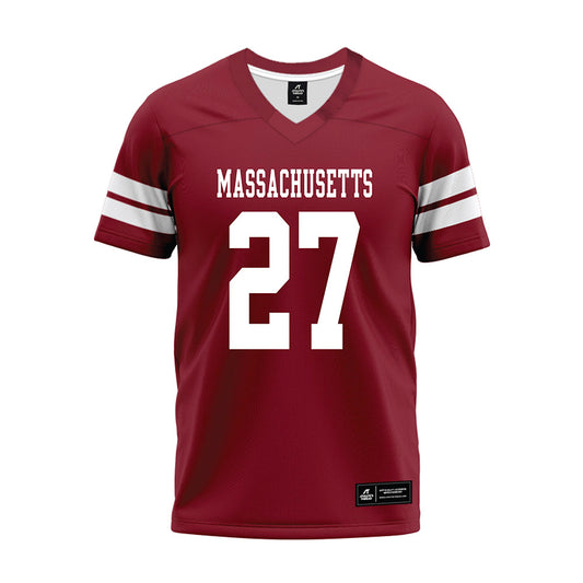 UMass - NCAA Football : Michael Pangaro - 2026 Burgundy Premium Football Jersey-0