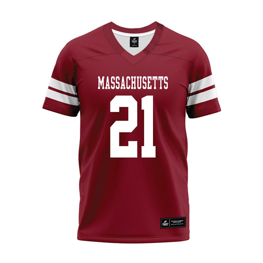 UMass - NCAA Football : Terron Johnson - 2026 Burgundy Premium Football Jersey-0
