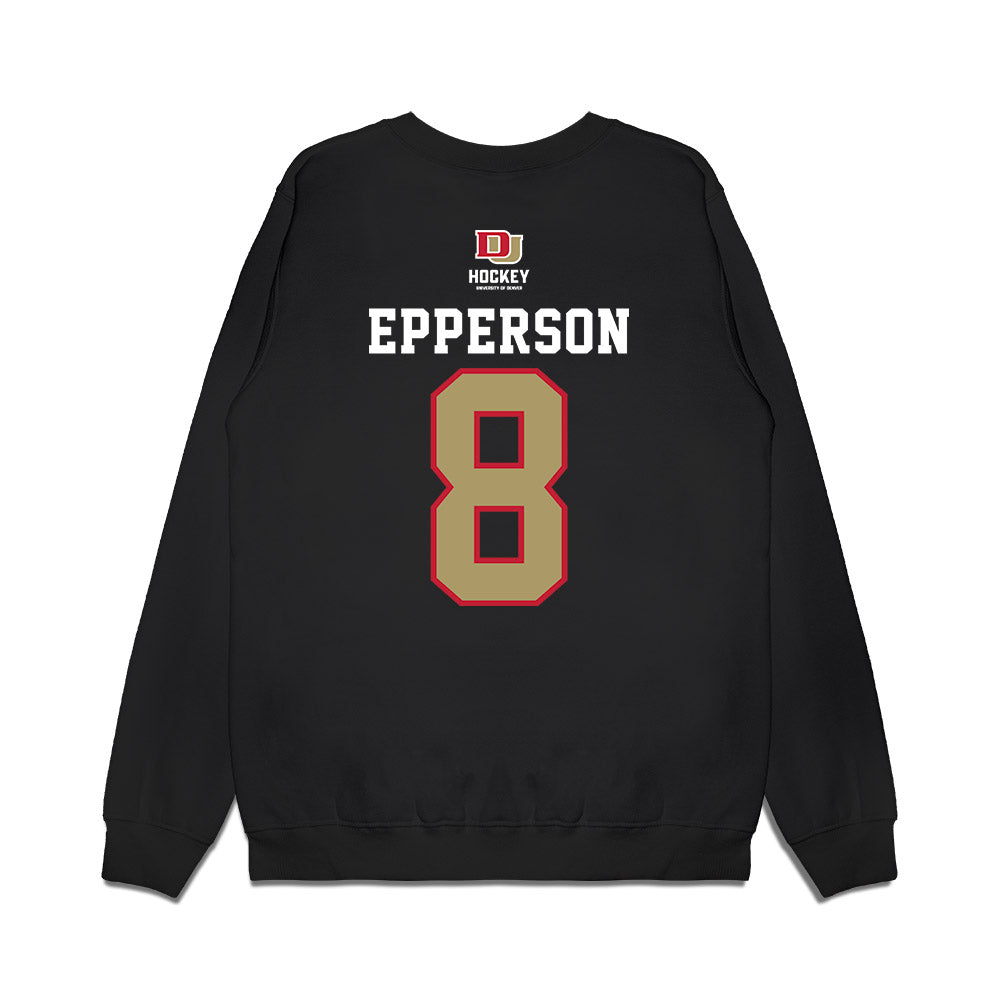DU - NCAA Men's Ice Hockey : Kristian Epperson - NCAA® 2026 National Champions Premium Crewneck Sweatshirt-1