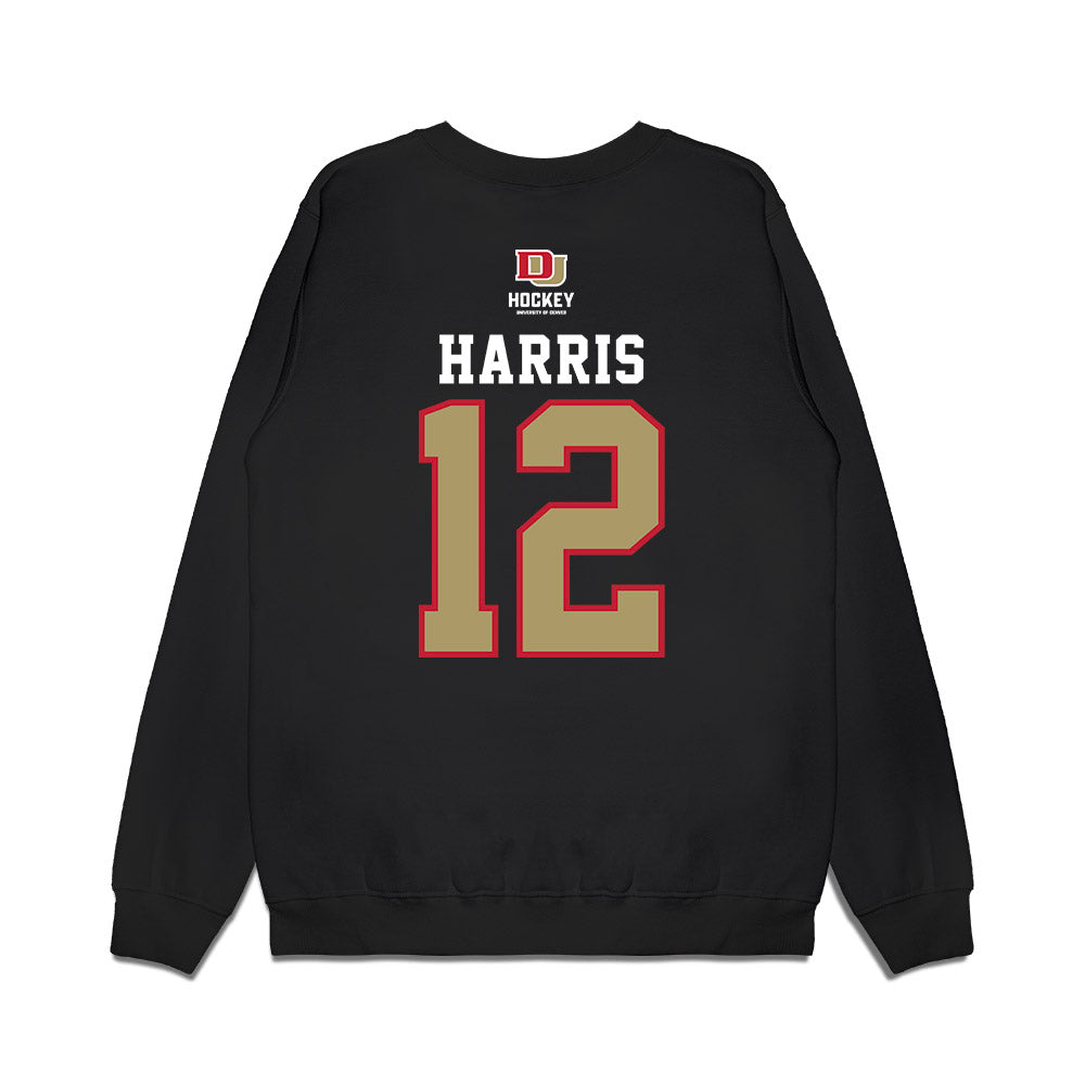 DU - NCAA Men's Ice Hockey : Samuel Harris - NCAA® 2026 National Champions Premium Crewneck Sweatshirt-1