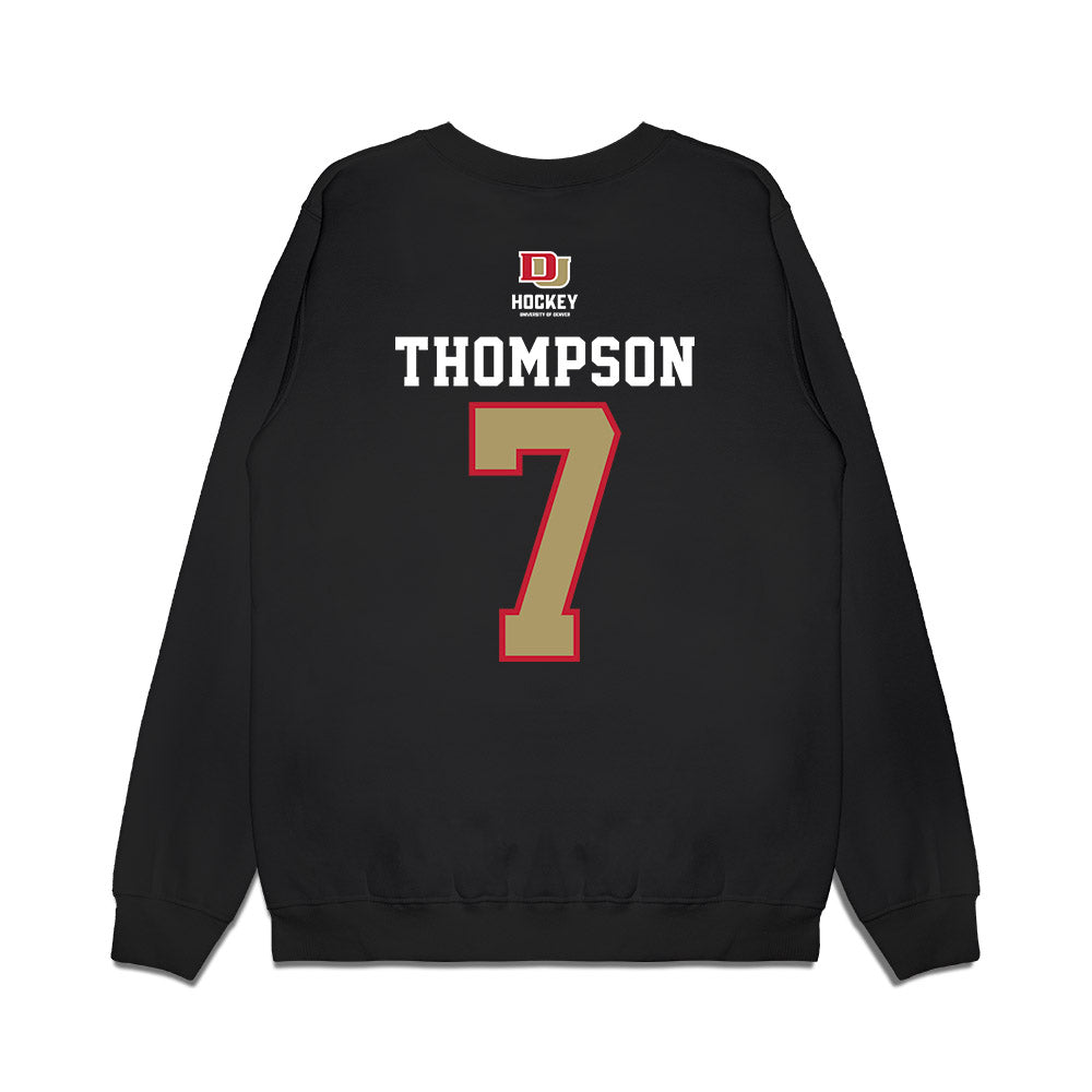 DU - NCAA Men's Ice Hockey : Aidan Thompson - NCAA® 2026 National Champions Premium Crewneck Sweatshirt-1