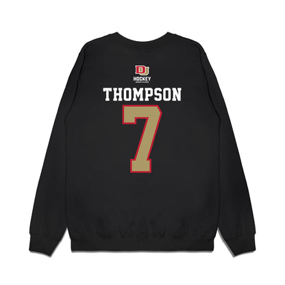 DU - NCAA Men's Ice Hockey : Aidan Thompson - NCAA® 2026 National Champions Premium Crewneck Sweatshirt-1