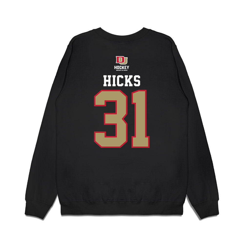 DU - NCAA Men's Ice Hockey : Johnny Hicks - NCAA® 2026 National Champions Premium Crewneck Sweatshirt-1