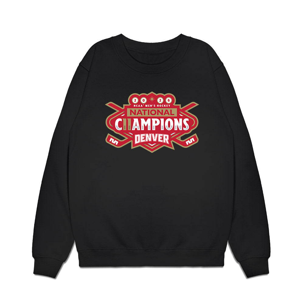 DU - NCAA Men's Ice Hockey : Jack Devine - NCAA® 2026 National Champions Premium Crewneck Sweatshirt-0