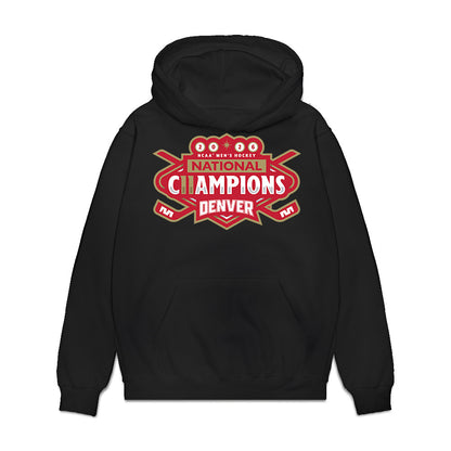 DU - NCAA Men's Ice Hockey : Jack Devine - NCAA® 2026 National Champions Premium Hooded Sweatshirt-0