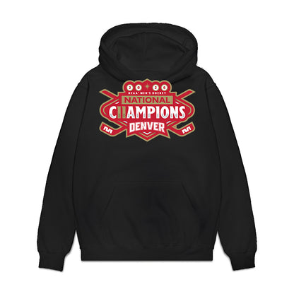 DU - NCAA Men's Ice Hockey : Clarke Caswell - NCAA® 2026 National Champions Premium Hooded Sweatshirt-0