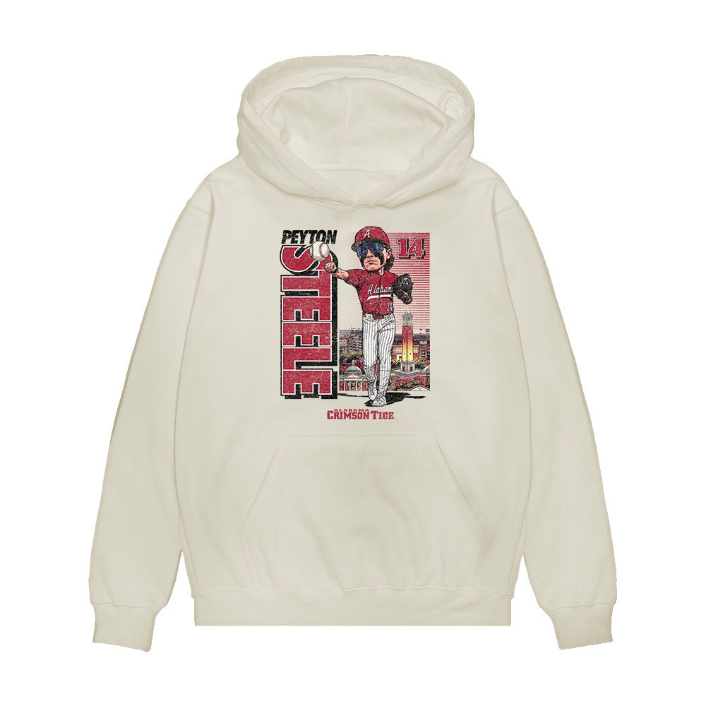 Alabama - NCAA Baseball : Peyton Steele - Caricature Premium Hooded Sweatshirt-0