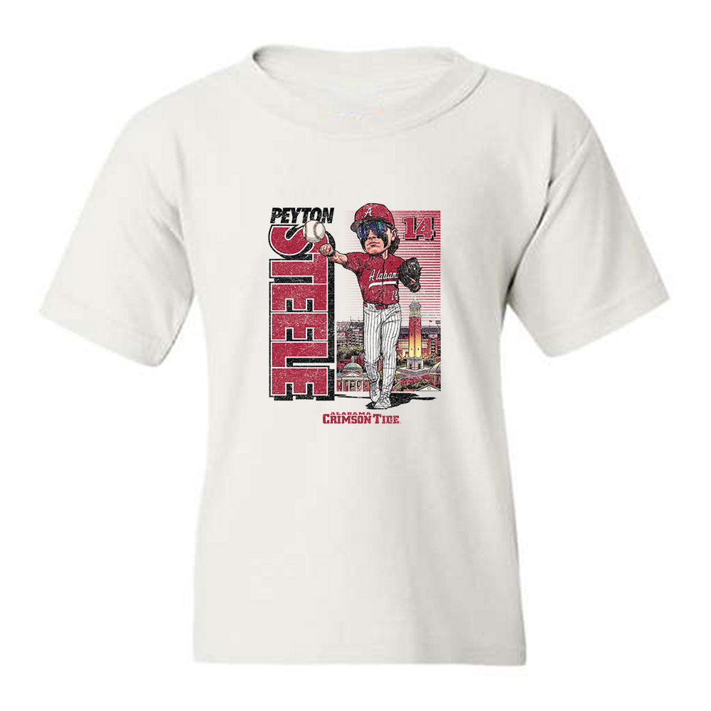 Alabama - NCAA Baseball : Peyton Steele - Caricature Youth T-Shirt-0