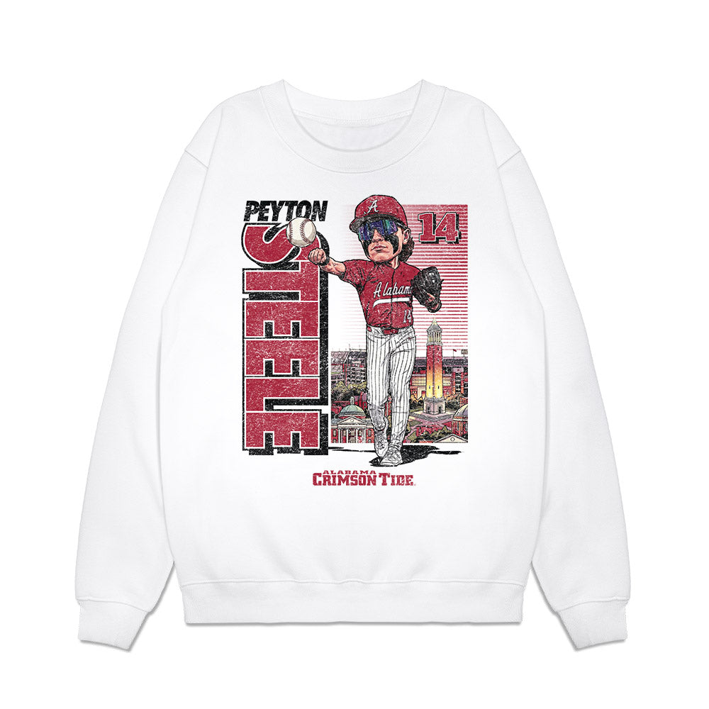 Alabama - NCAA Baseball : Peyton Steele - Caricature Premium Crewneck Sweatshirt-0