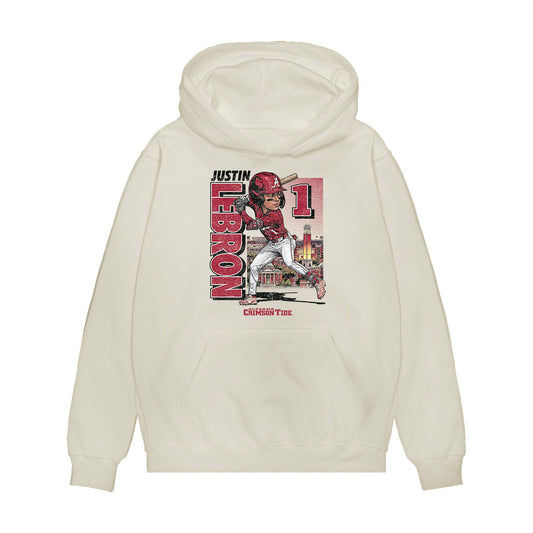 Alabama - NCAA Baseball : Justin Lebron - Caricature Premium Hooded Sweatshirt-0
