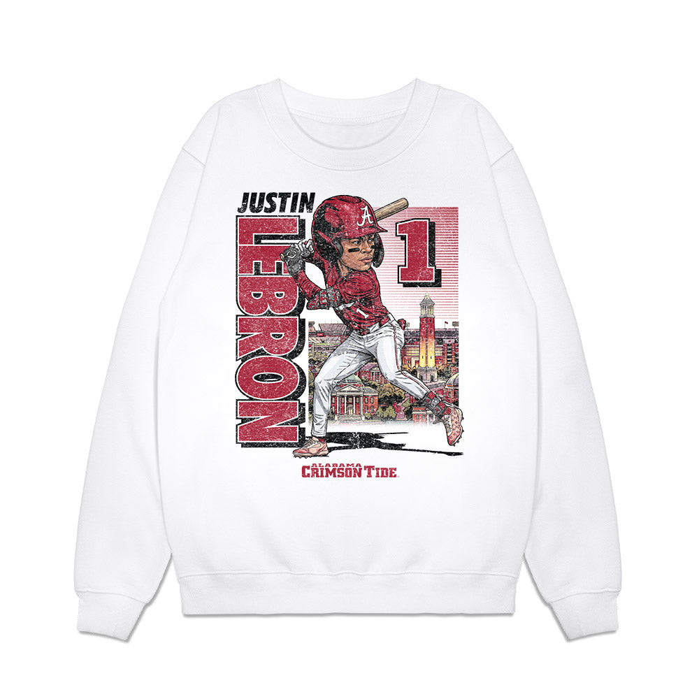 Alabama - NCAA Baseball : Justin Lebron - Caricature Premium Crewneck Sweatshirt-0