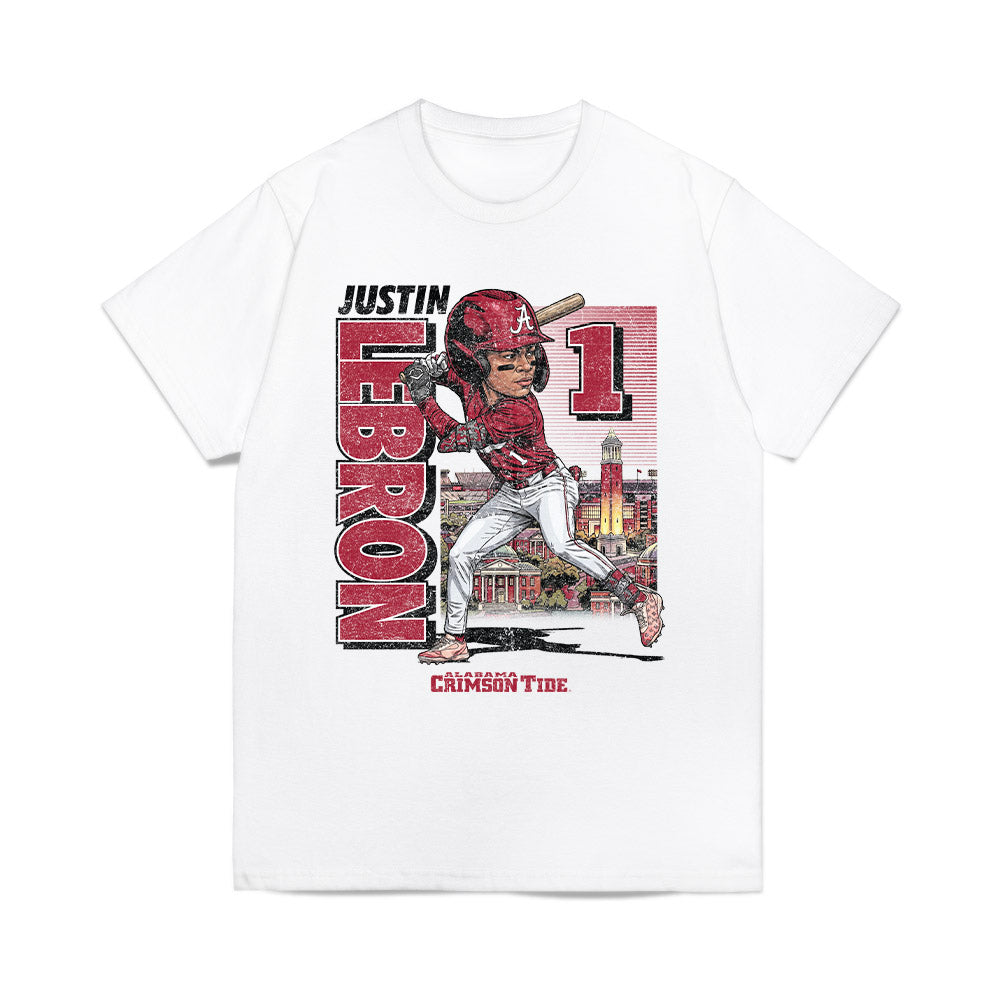 Alabama - NCAA Baseball : Justin Lebron - Caricature Comfort Colors T-Shirt-0