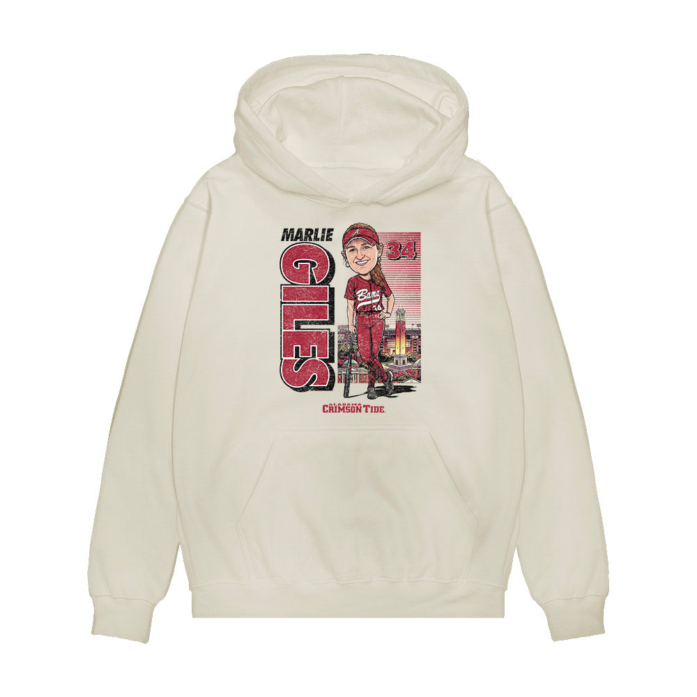 Alabama - NCAA Softball : Marlie Giles - Caricature Premium Hooded Sweatshirt-0