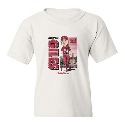 Alabama - NCAA Softball : Marlie Giles - Caricature Youth T-Shirt-0