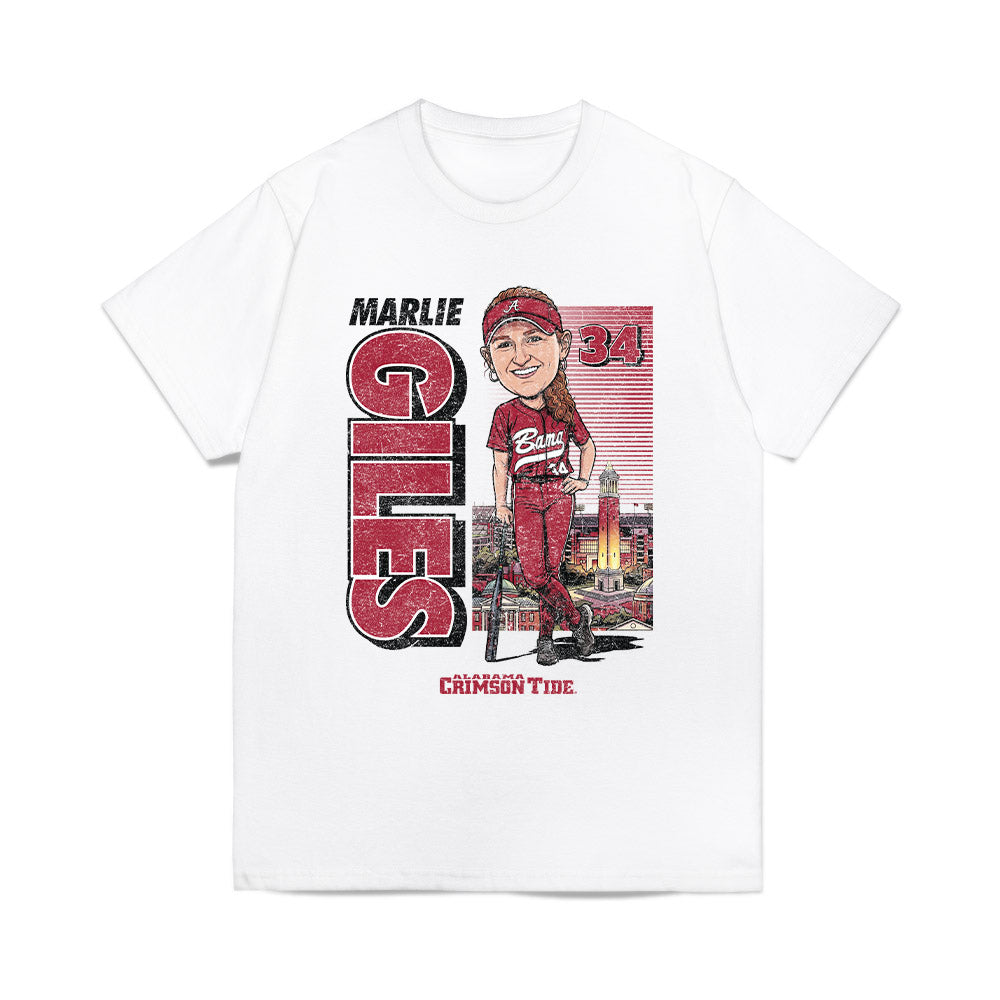 Alabama - NCAA Softball : Marlie Giles - Caricature Comfort Colors T-Shirt-0
