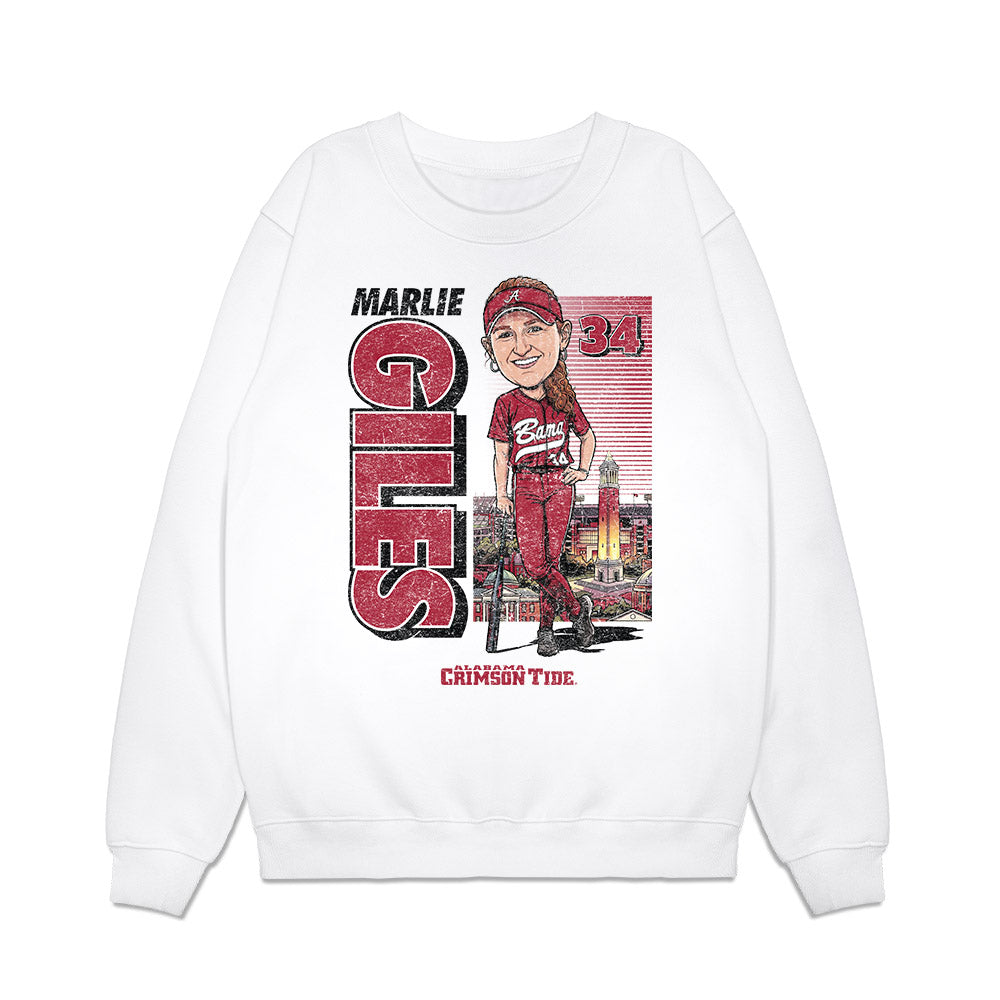 Alabama - NCAA Softball : Marlie Giles - Caricature Premium Crewneck Sweatshirt-0