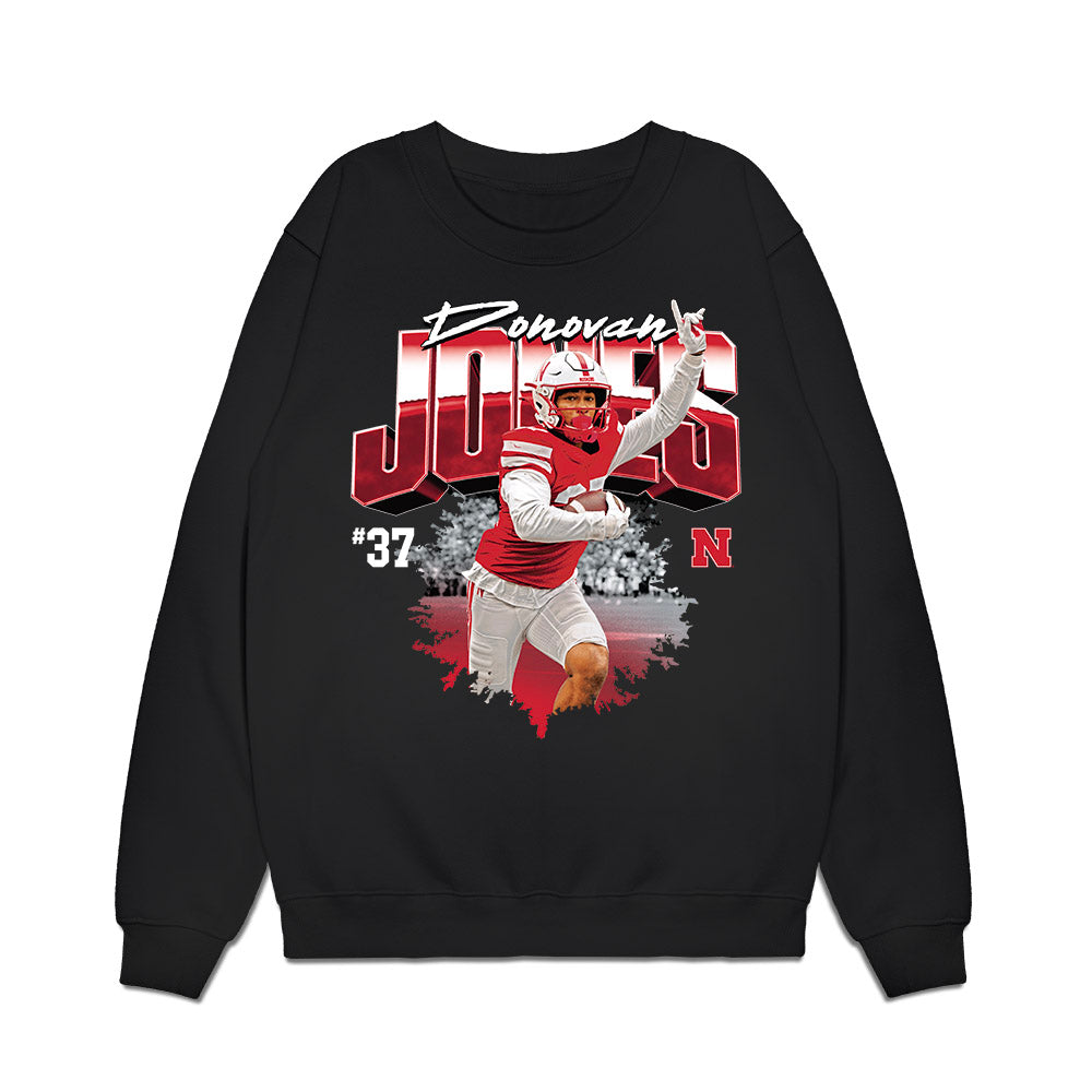 Nebraska - NCAA Football : Donovan Jones - Collage Premium Crewneck Sweatshirt-0
