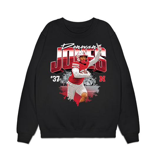 Nebraska - NCAA Football : Donovan Jones - Collage Premium Crewneck Sweatshirt-0