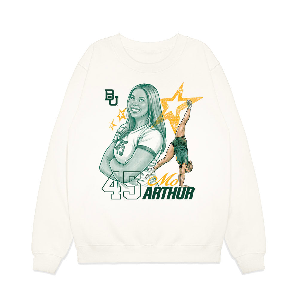 Baylor - NCAA Acrobatics & Tumbling : Mo Arthur - Caricature Premium Crewneck Sweatshirt-0