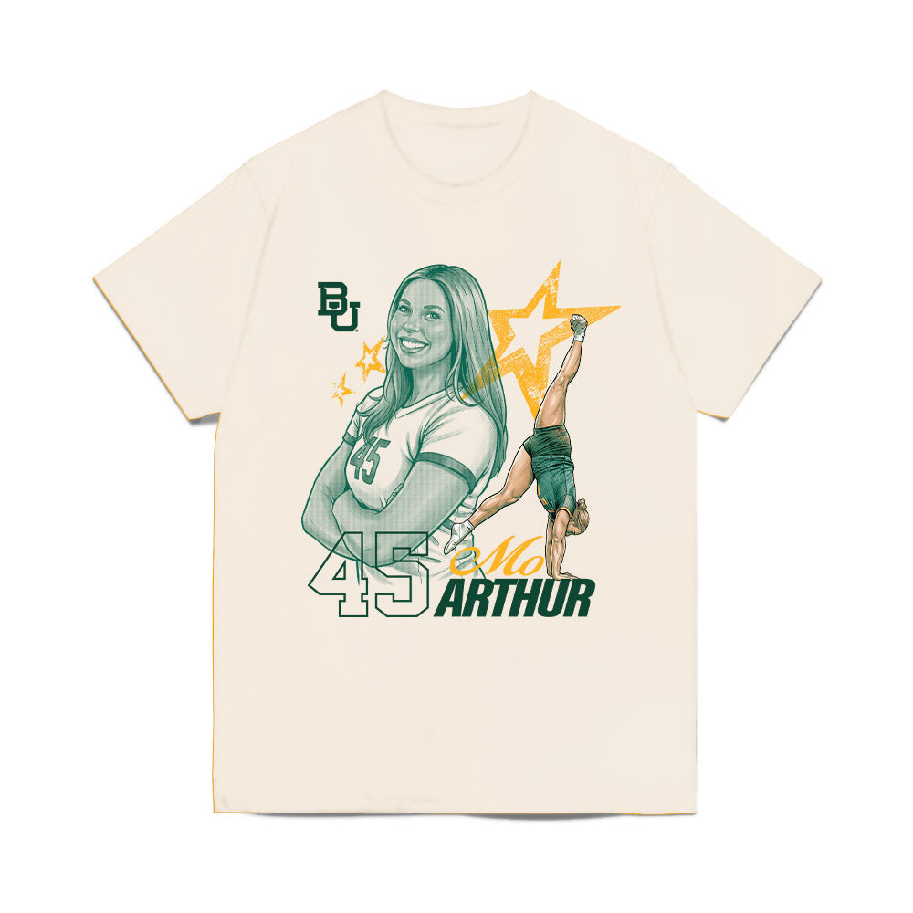 Baylor - NCAA Acrobatics & Tumbling : Mo Arthur - Caricature Comfort Colors T-Shirt-0