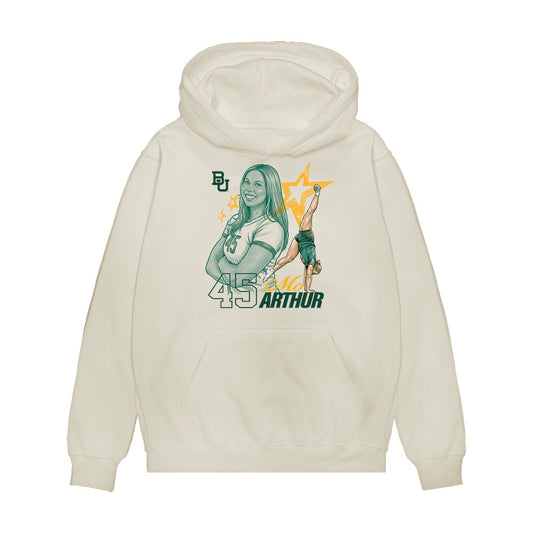 Baylor - NCAA Acrobatics & Tumbling : Mo Arthur - Caricature Premium Hooded Sweatshirt-0