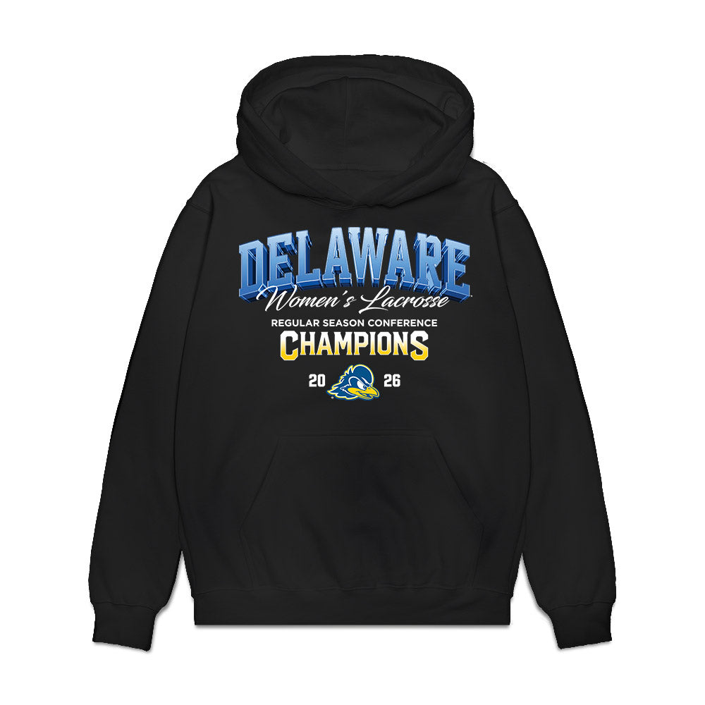 Delaware - NCAA Women's Lacrosse : Regular Season Conference Champions Premium Hooded Sweatshirt-0