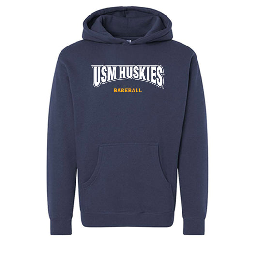 Southern Maine - NCAA Baseball : Ben Miller - Classic Shersey Hooded Pullover Sweatshirt-0