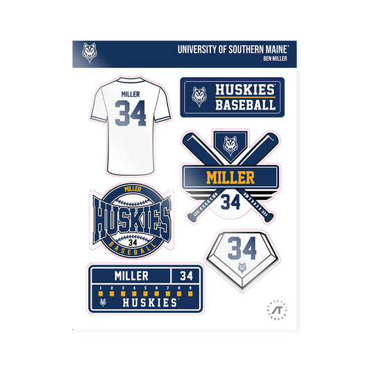Southern Maine - NCAA Baseball : Ben Miller - Sticker Sheet-0