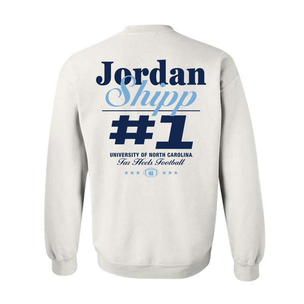 UNC - NCAA Football : Jordan Shipp - Sports Shersey Crewneck Sweatshirt-1