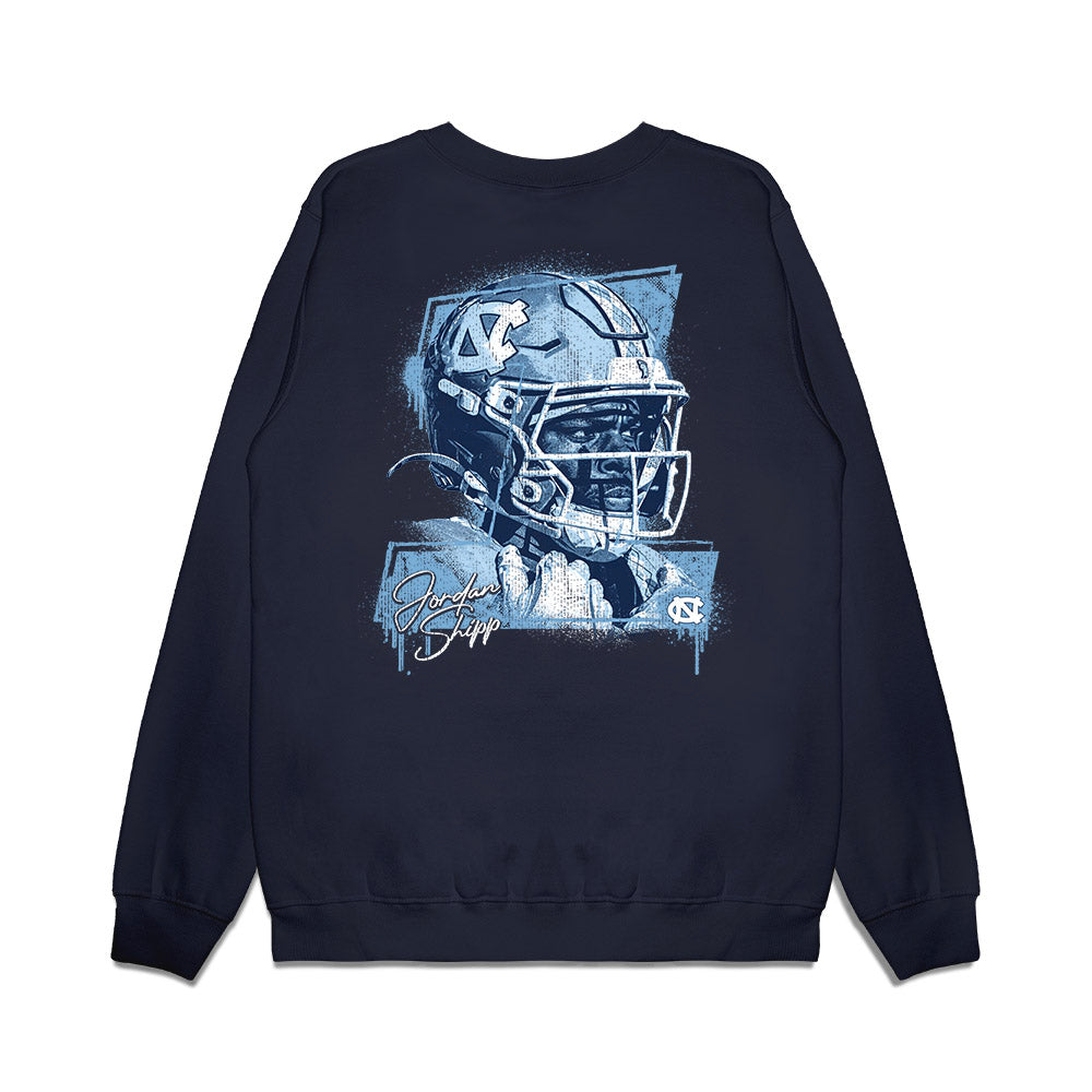 UNC - NCAA Football : Jordan Shipp - Graphic Premium Crewneck Sweatshirt-1
