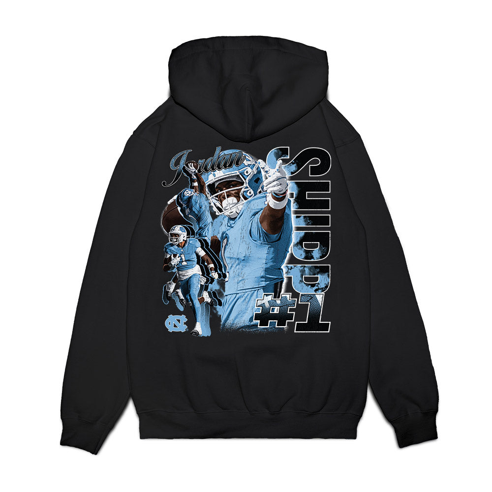UNC - NCAA Football : Jordan Shipp - Collage Premium Hooded Sweatshirt-1