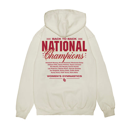 Oklahoma - NCAA Women's Gymnastics : National Championship Roster Premium Hooded Sweatshirt-1