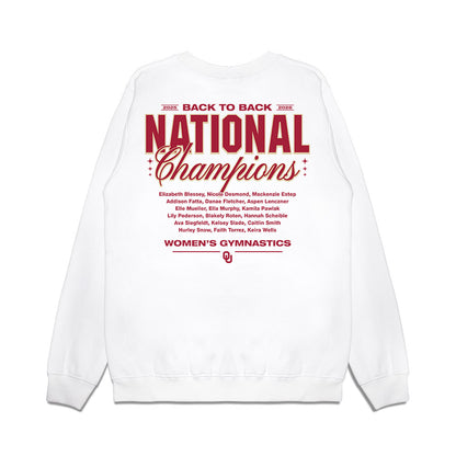 Oklahoma - NCAA Women's Gymnastics : National Championship Roster Premium Crewneck Sweatshirt-1