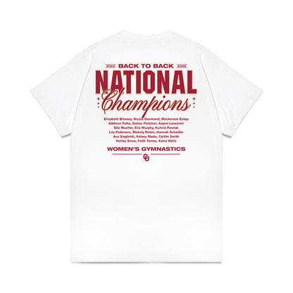 Oklahoma - NCAA Women's Gymnastics : National Championship Roster Comfort Colors T-Shirt-1
