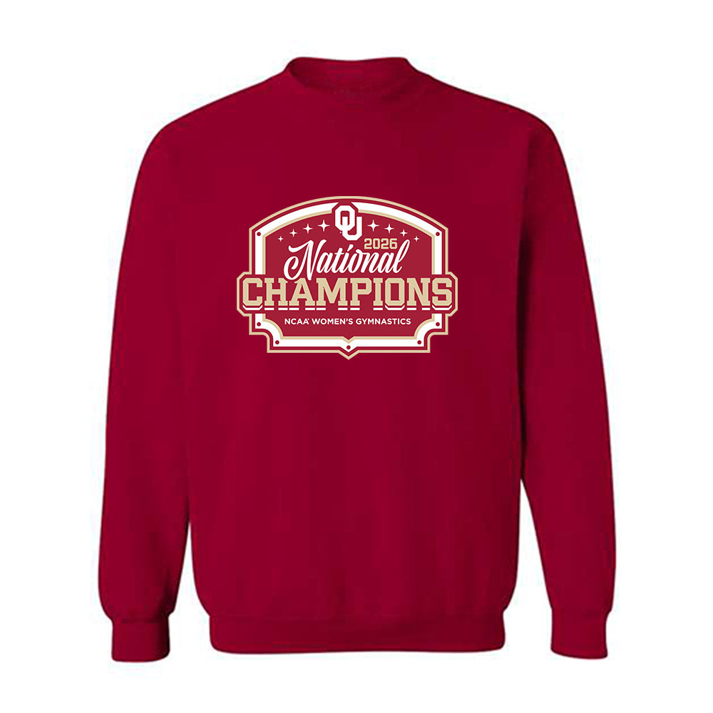 Oklahoma - NCAA Women's Gymnastics : Ella Murphy - National Champions Crewneck Sweatshirt-0