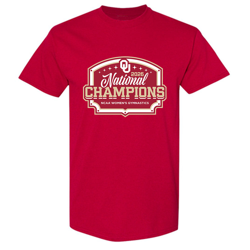 Oklahoma - NCAA Women's Gymnastics : Caitlin Smith - National Champions T-Shirt-0