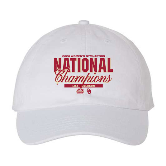 Oklahoma - NCAA Women's Gymnastics : Lily Pederson - National Champions Dad Hat-0