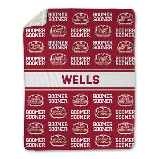 Oklahoma - NCAA Women's Gymnastics : Keira Wells - National Champions Blanket-0
