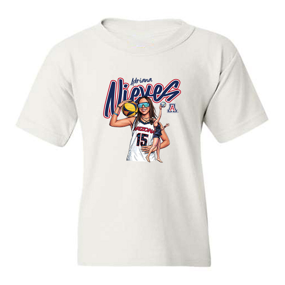 Arizona - NCAA Beach Volleyball : Adriana Nieves Papaleo - Caricature Youth T-Shirt-0