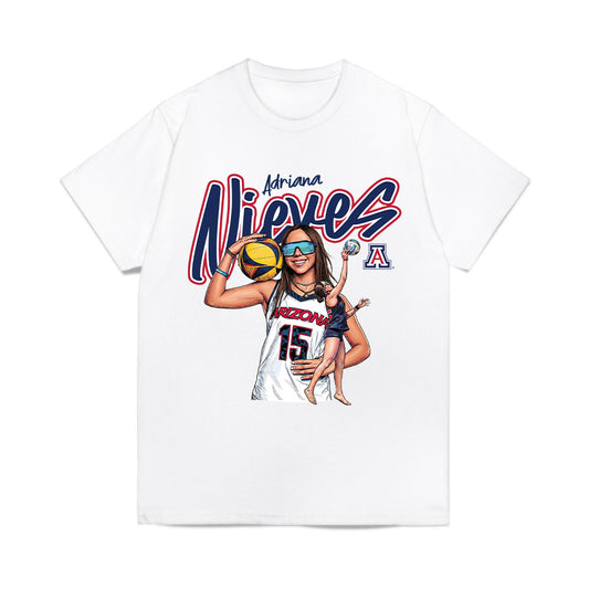 Arizona - NCAA Beach Volleyball : Adriana Nieves Papaleo - Caricature Comfort Colors T-Shirt-0