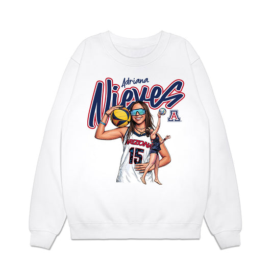 Arizona - NCAA Beach Volleyball : Adriana Nieves Papaleo - Caricature Premium Crewneck Sweatshirt-0