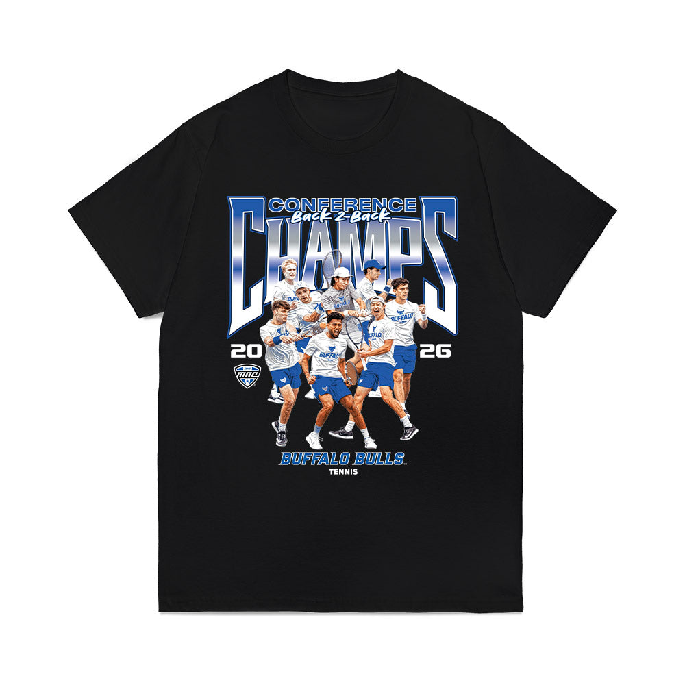 Buffalo - NCAA Men's Tennis : Conference Champs Team Collage Comfort Colors T-Shirt-0
