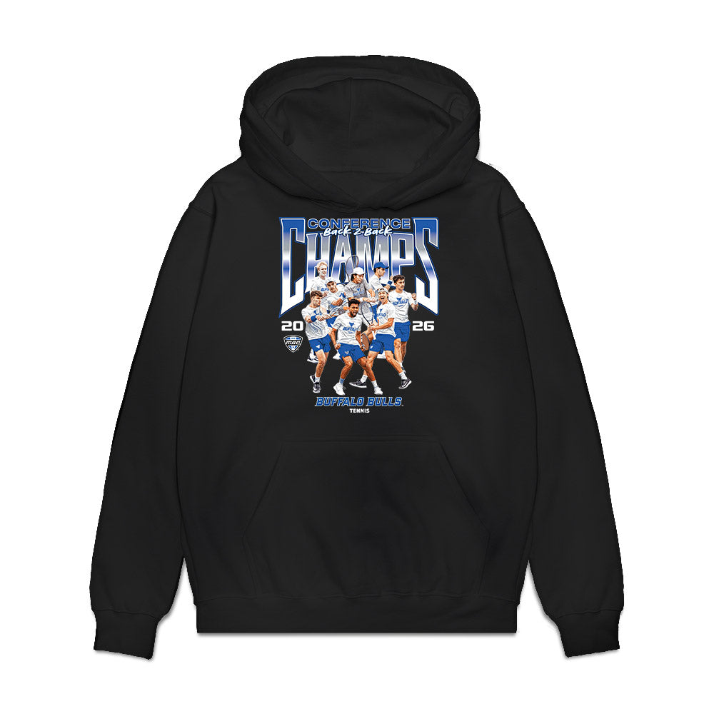 Buffalo - NCAA Men's Tennis : Conference Champs Team Collage Premium Hooded Sweatshirt-1