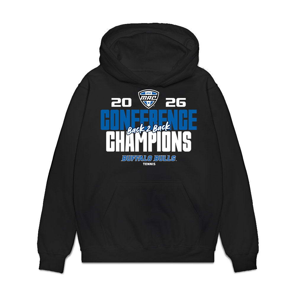 Buffalo - NCAA Men's Tennis : Conference Champs Roster List Premium Hooded Sweatshirt-0