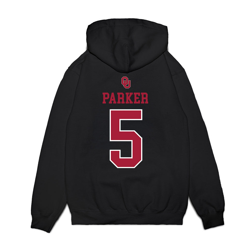 Oklahoma - NCAA Softball : Ella Parker - Sooners Go Yard! Premium Hooded Sweatshirt-1